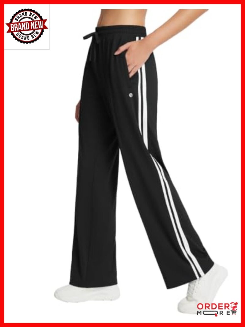 Women's 27" Inseam Track Pants Straight Leg Petite Sweatpants